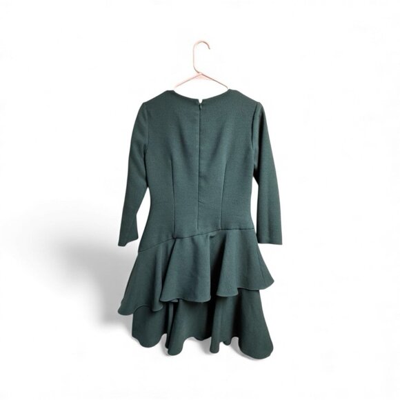 Eliza J Green Tiered Ruffle Long Sleeve Dress Size 6 - Picture 3 of 5